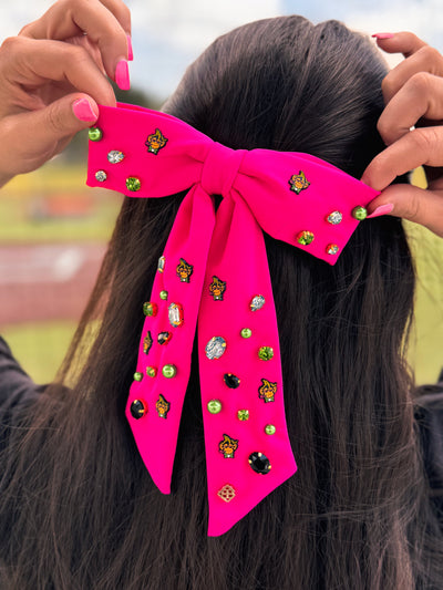 Pink Party Animals Bow Barrette