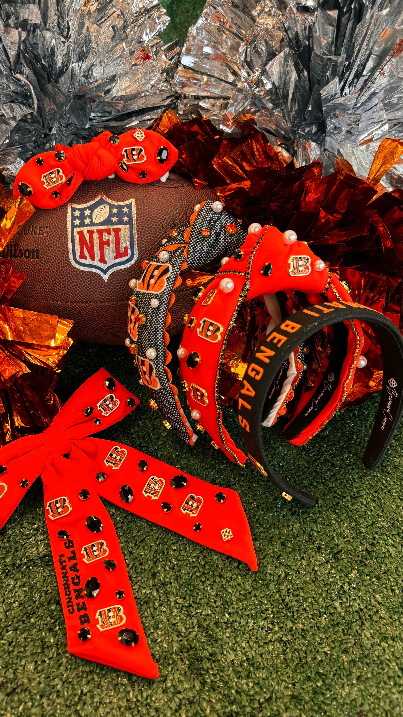 Cincinnati Bengals Orange Bow Barrette