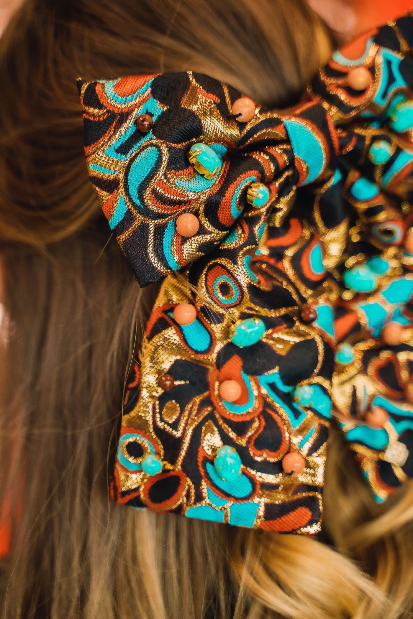 Meadow Butterfly Bow Barrette With Cabochons