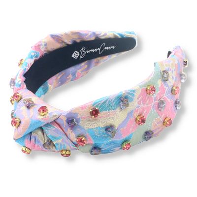 Adult Size Pink & Blue Butterfly Brocade Headband