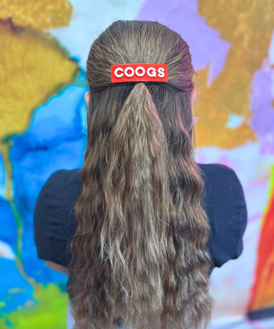 Houston Red COOGS Rectangle Barrette Clip