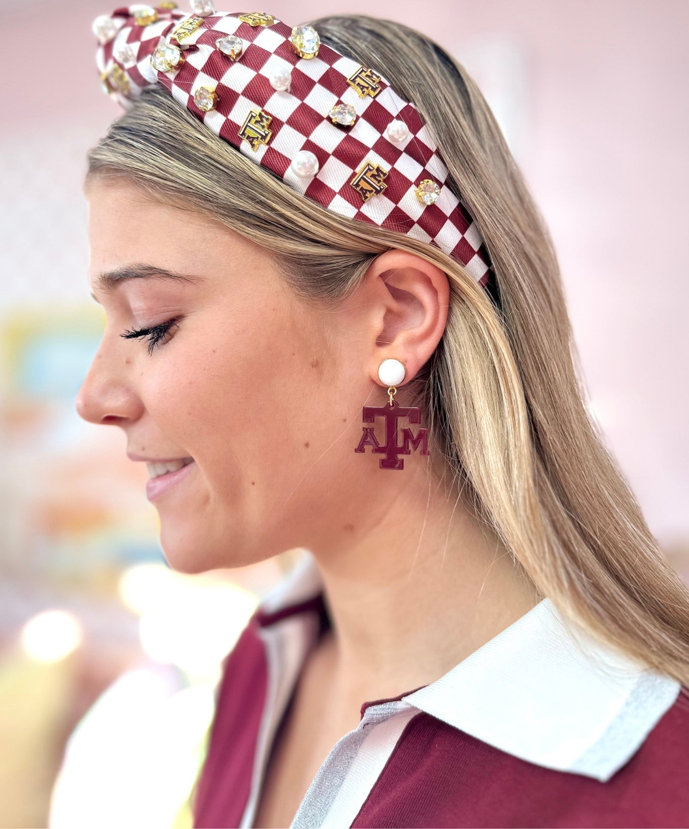 Texas A&M Mini Maroon A&M Earrings