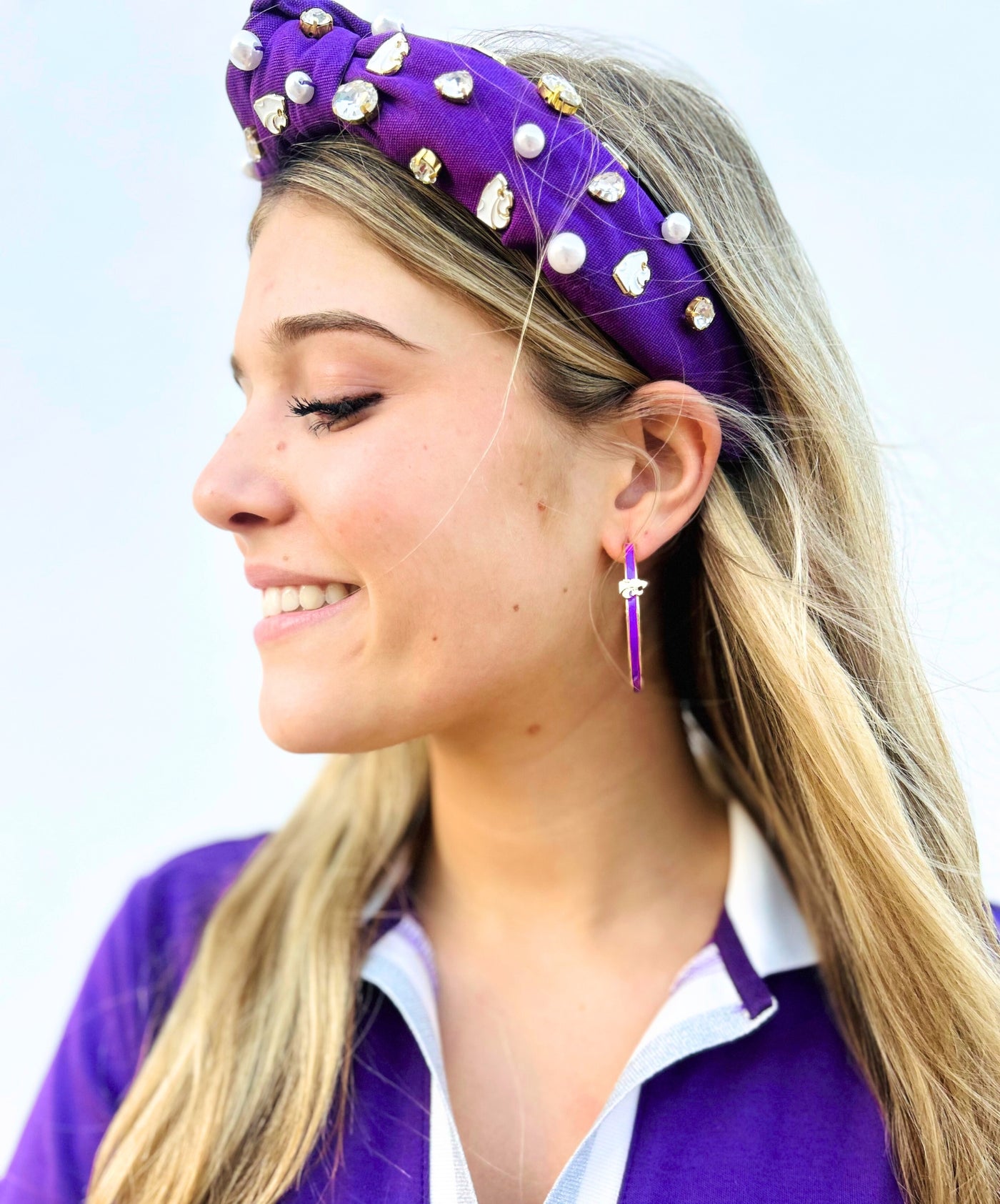 Kansas State Logo Hoop Earrings