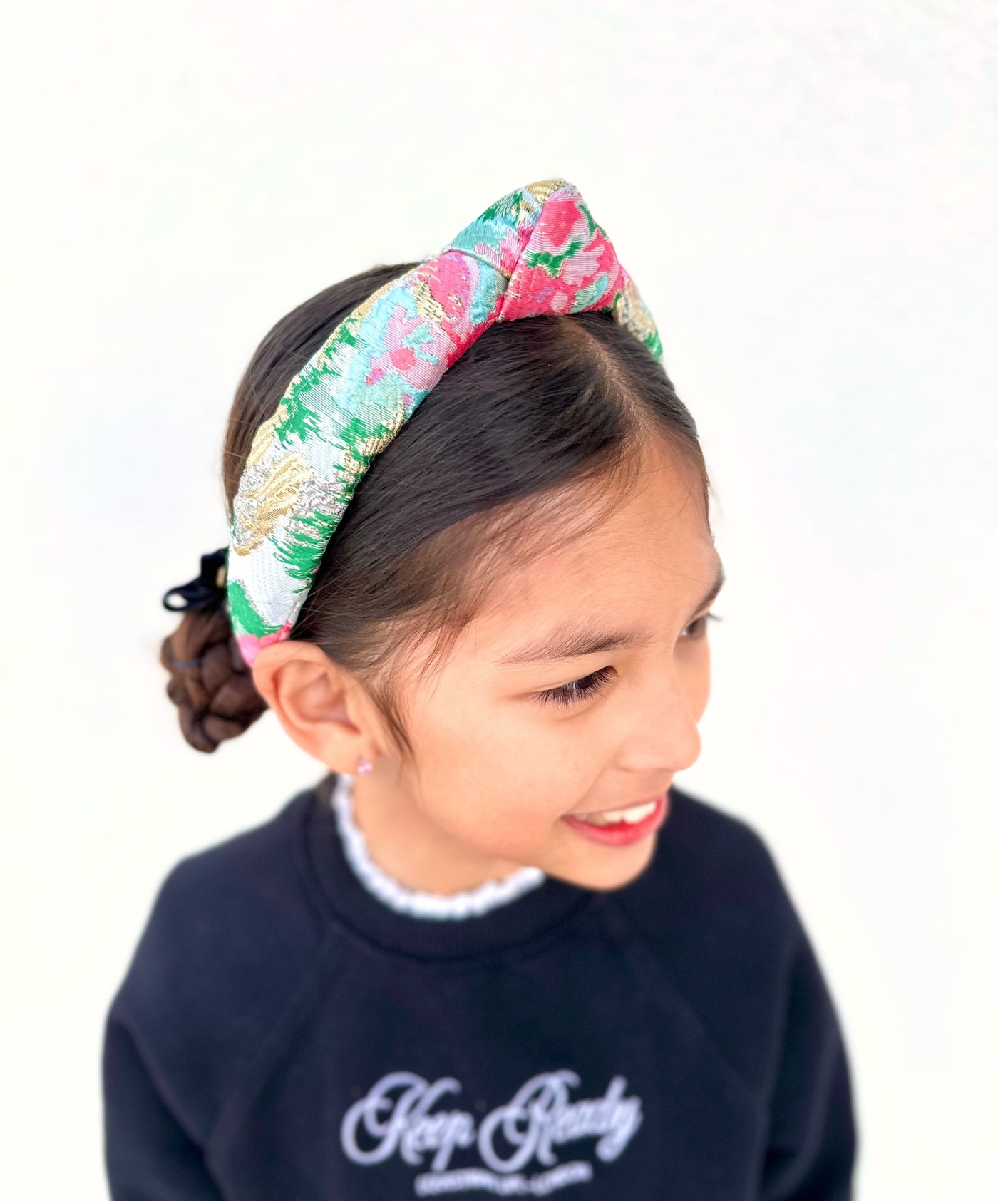 Child Size Spring Floral Brocade Headband