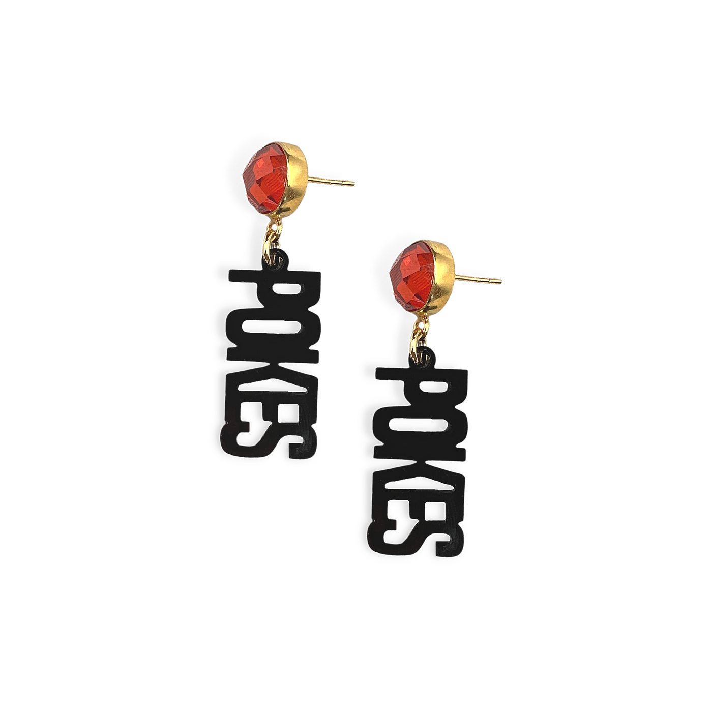 Oklahoma State Mini Black POKES Earrings