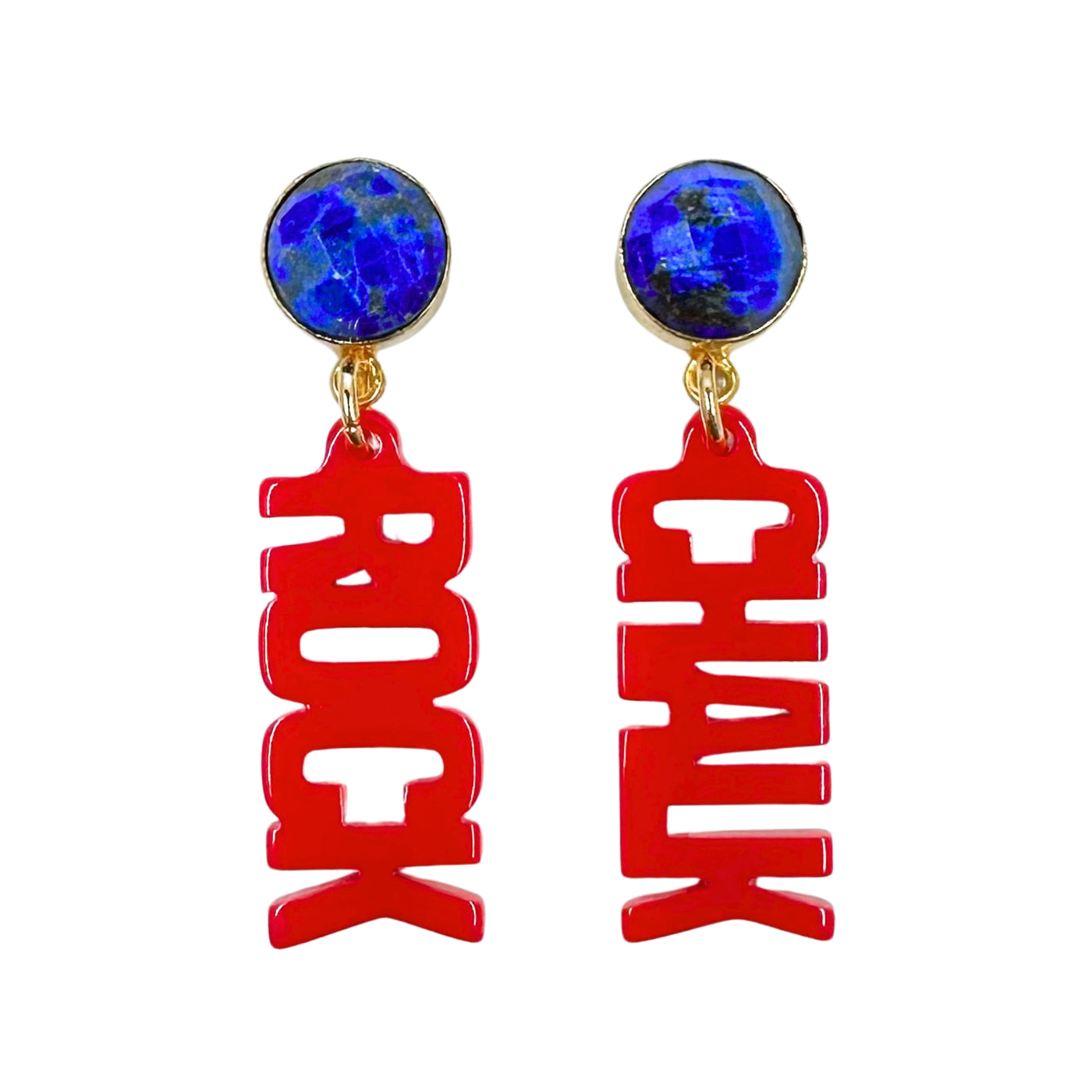 Kansas Mini Red ROCK CHALK Earrings