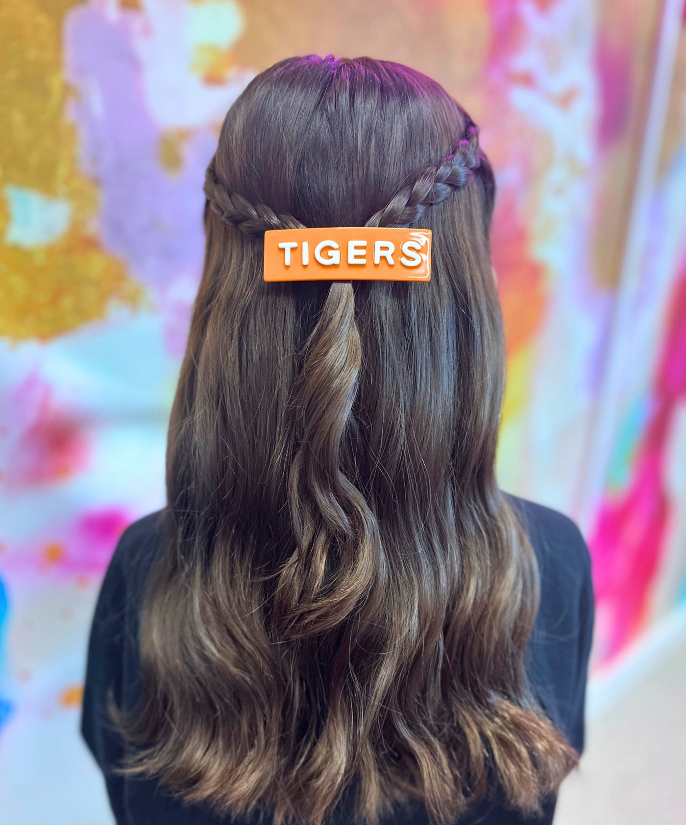 Clemson Orange TIGERS Rectangle Barrette Clip