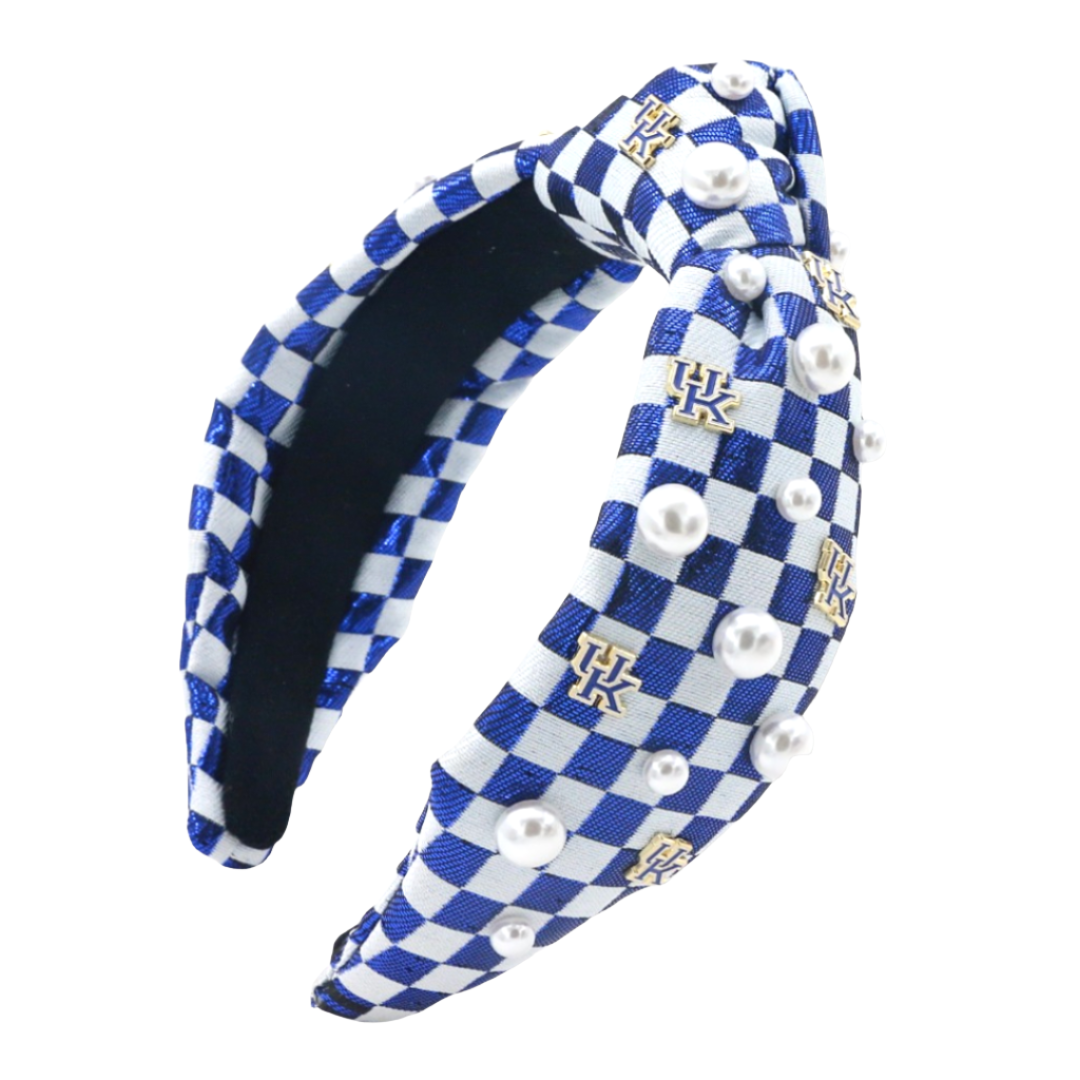 Kentucky Blue & White Checkerboard Logo Headband