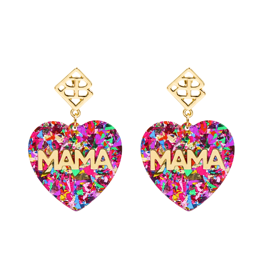 Confetti MAMA Heart Earrings