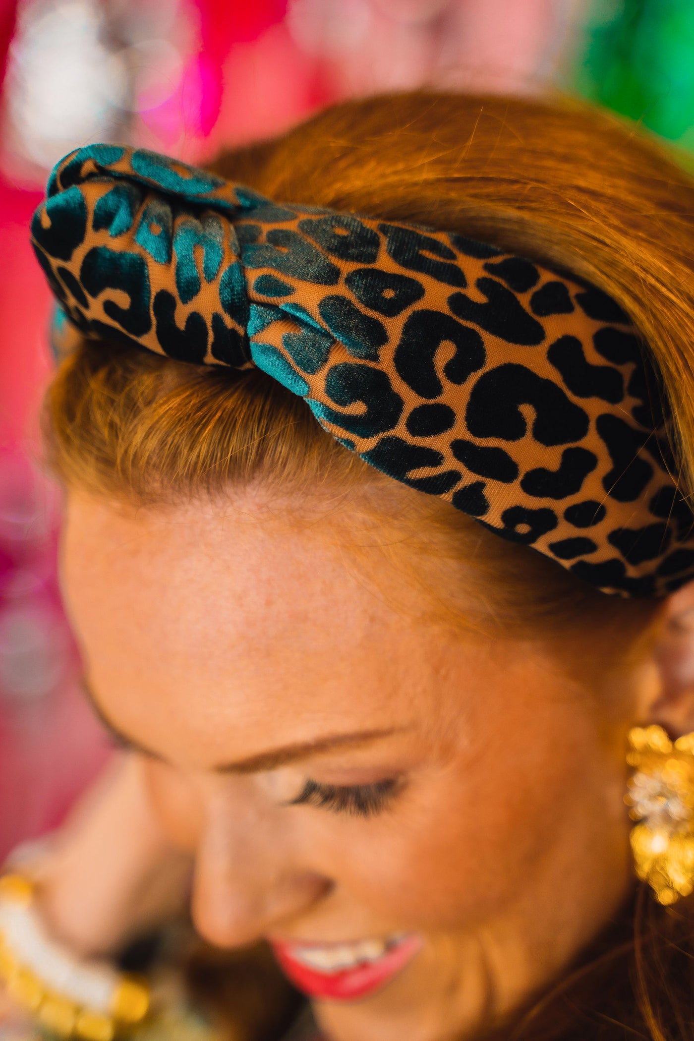 Black and Tan  Leopard Print Knotted Headband