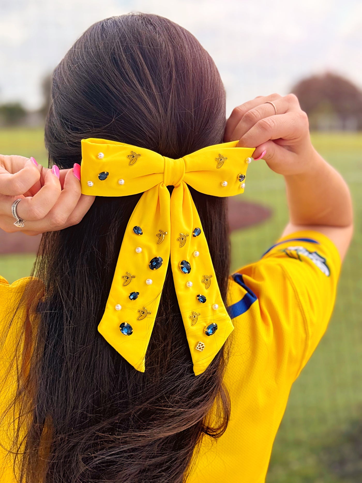 Yellow Savannah Bananas Bow Barrette