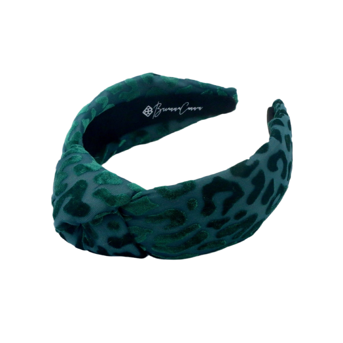 Green Leopard Print Knotted Headband