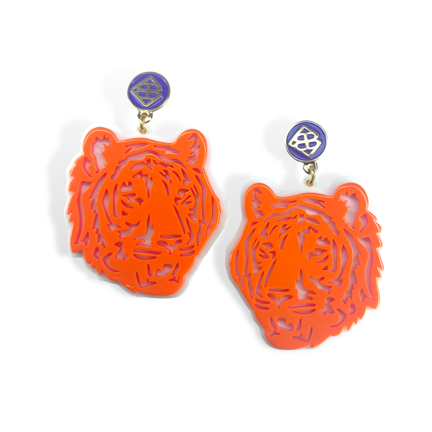 Orange and White Tiger Earrings