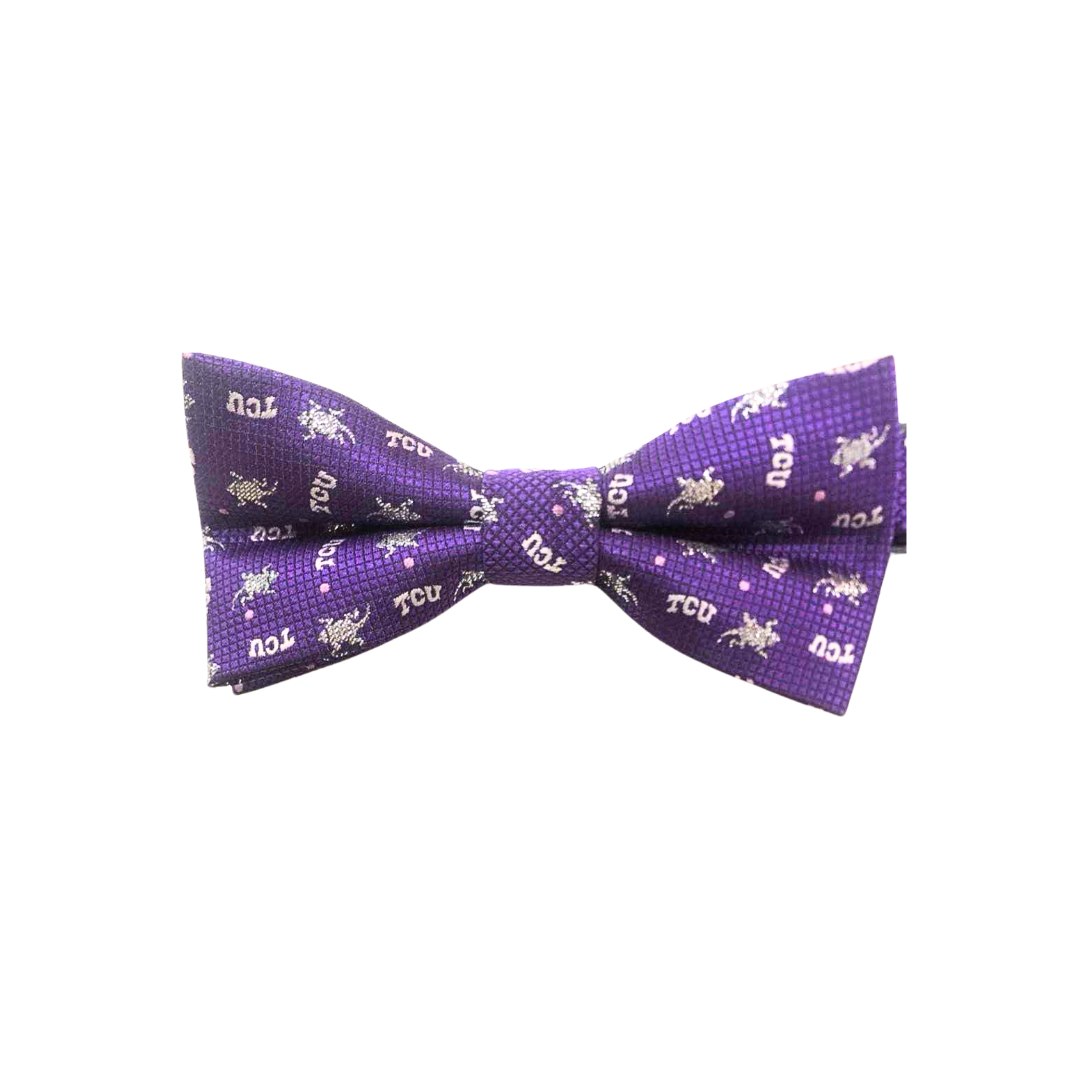 TCU Purple Woven Bow Tie - Small