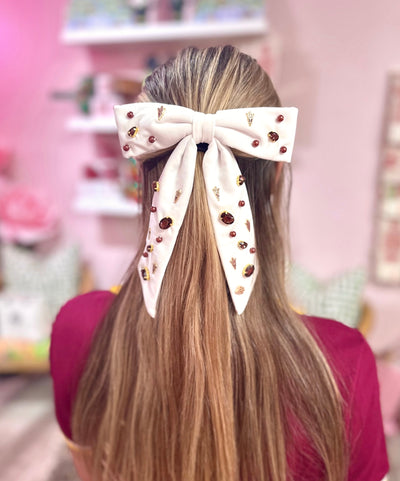 Arizona State White Bow Barrette