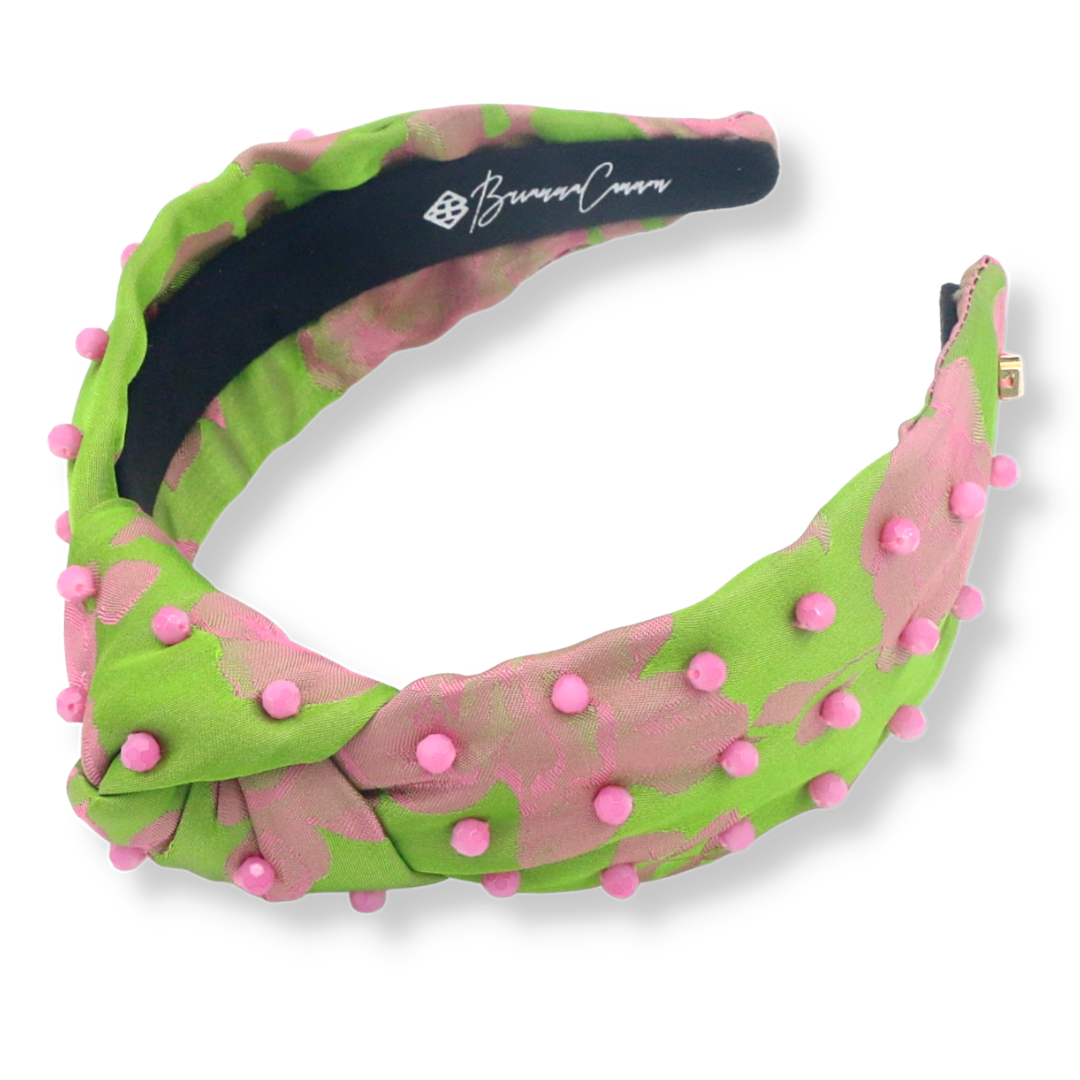 Lime and Rose Silk Headband