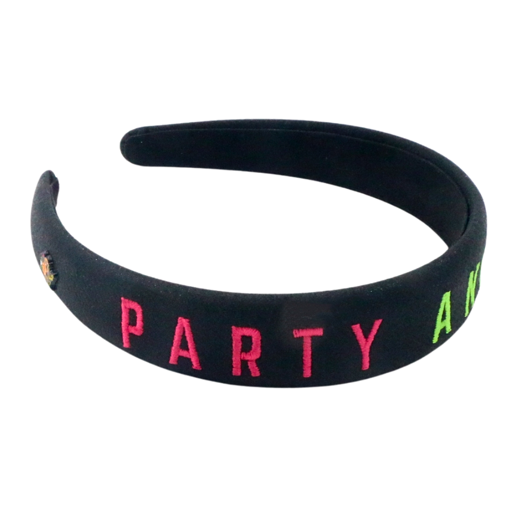 Party Animals Thin Embroidered Headband