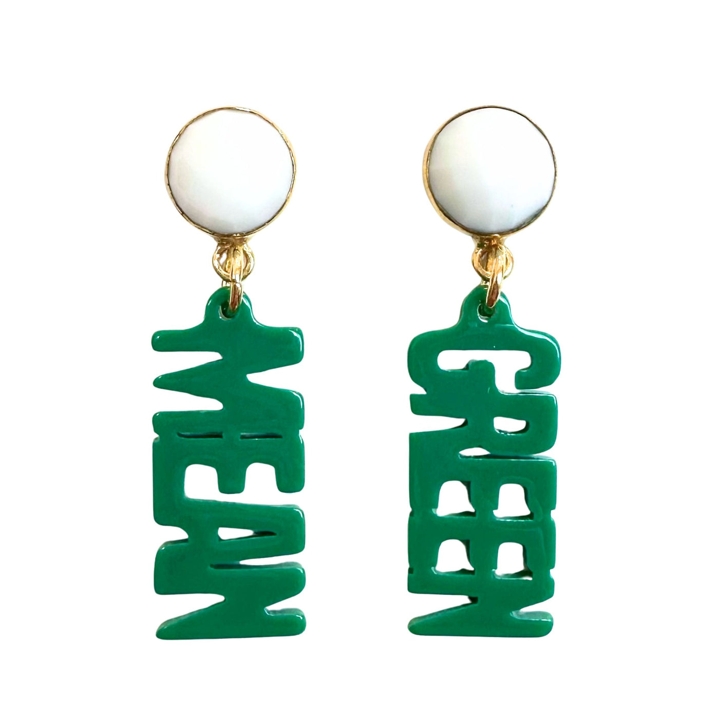 North Texas Mini Green MEAN GREEN Earrings