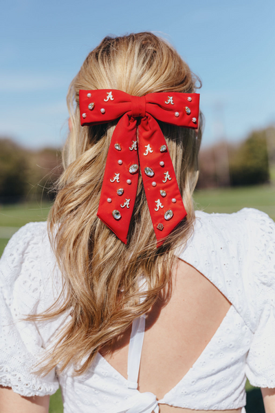 Alabama Crimson Bow Barrette