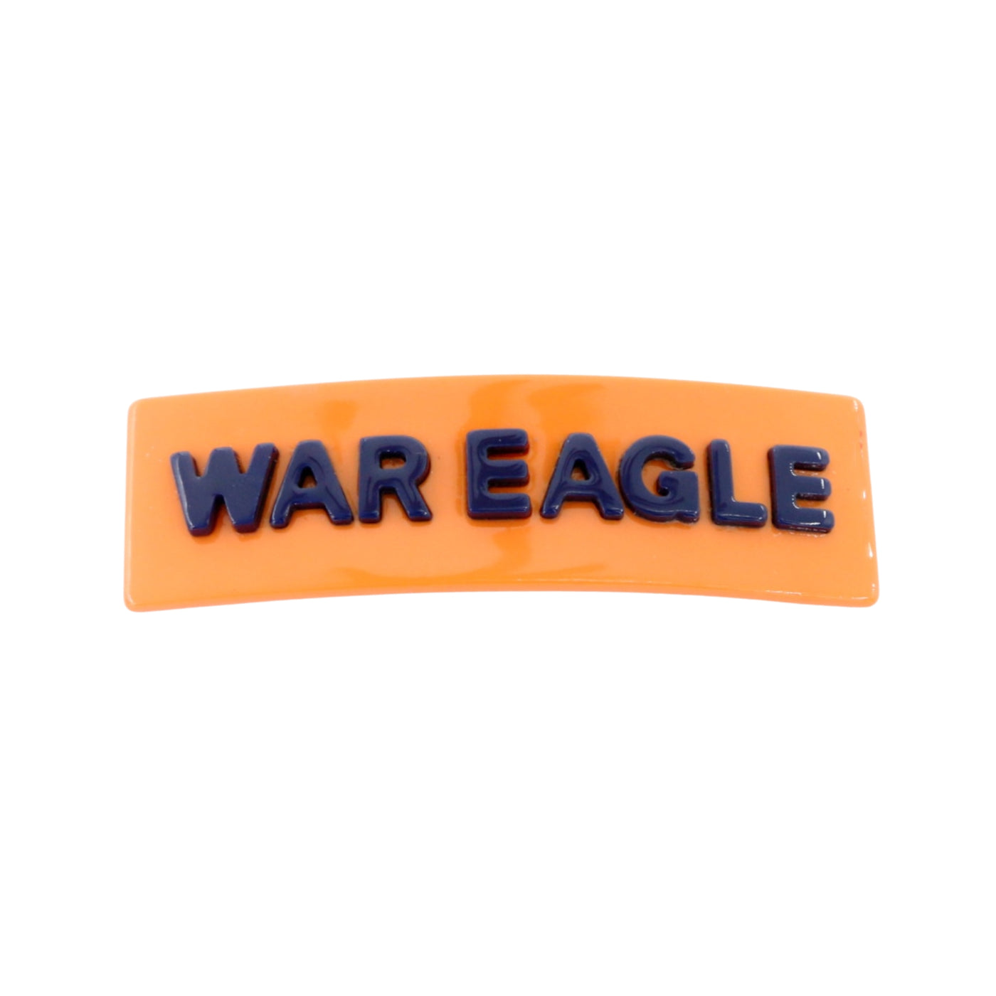 Auburn Orange WAR EAGLE Rectangle Barrette Clip