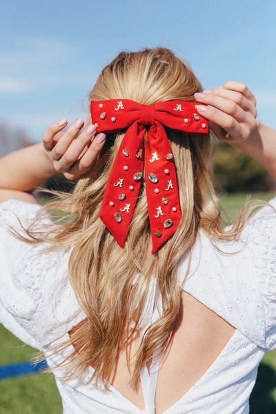 Alabama Crimson Bow Barrette