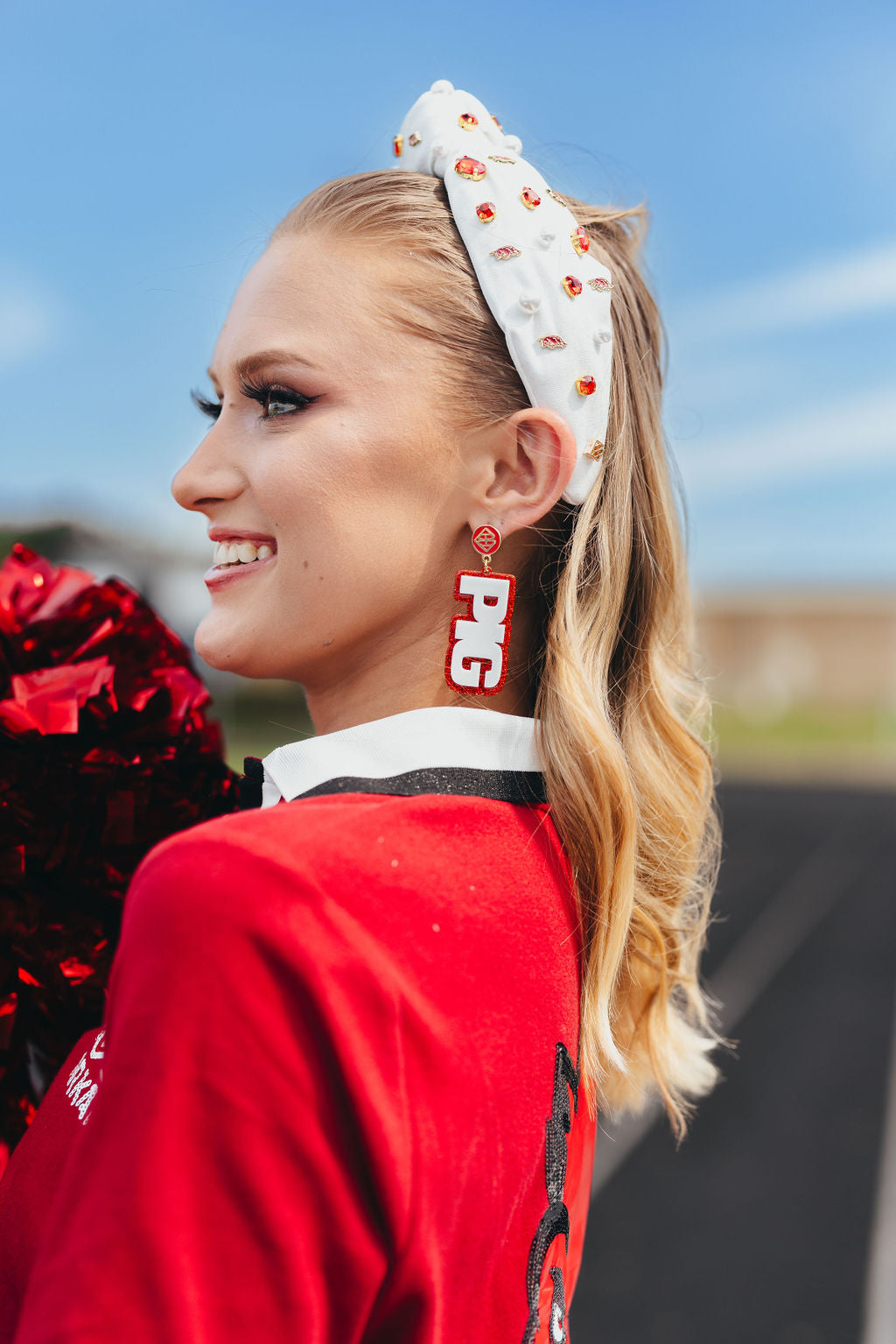 Arkansas White WOOO PIG Earrings