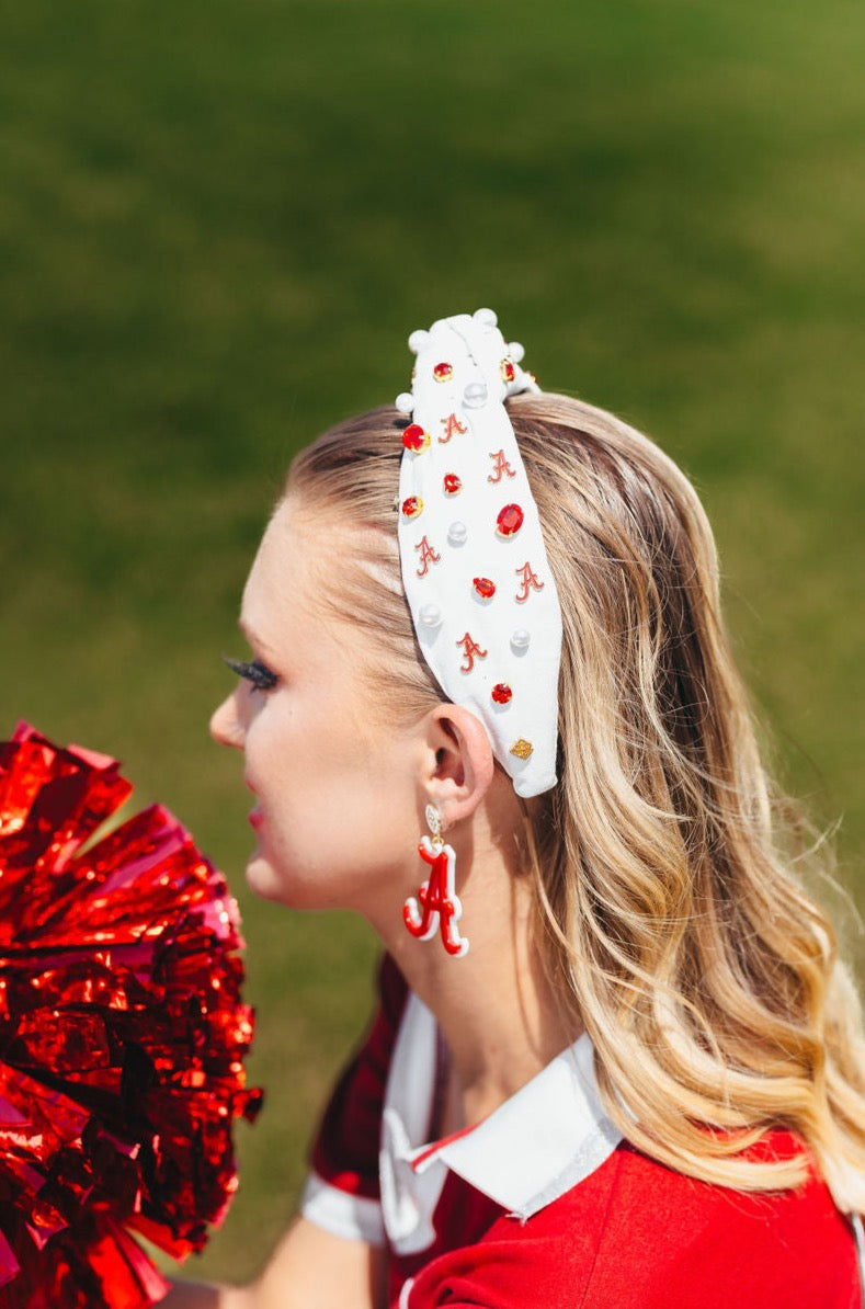 Alabama White Logo Headband