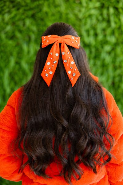 Clemson Orange Bow  Barrette