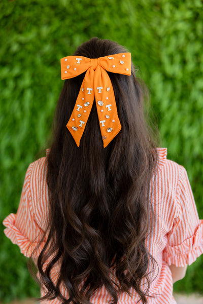 University of Tennessee Orange Bow Barrette