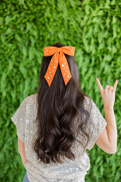 Texas Burnt Orange Bow Barrette