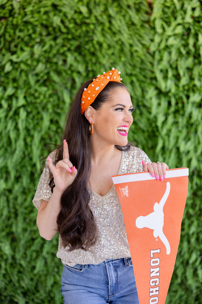 Texas Burnt Orange Logo Headband