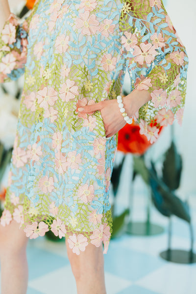 BC Caftan - Bright Floral Lace Dress