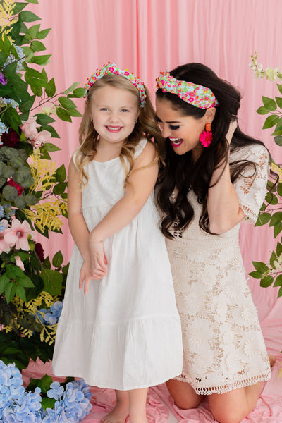 Adult Size Bright Daisy Headband with Crystals & Stones