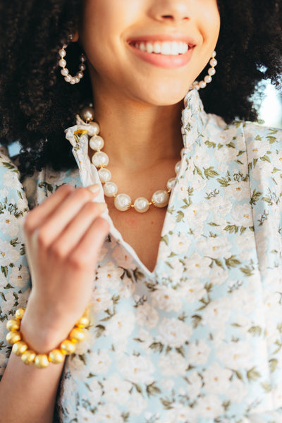 Pearl Beaded Short Necklace