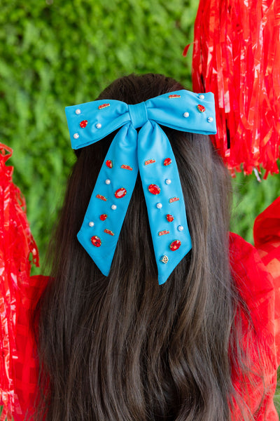 Ole Miss Powder Blue Ole Miss Bow  Barrette