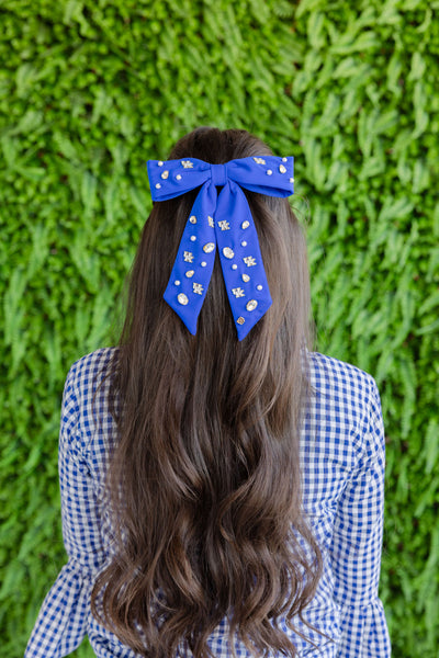 Kentucky Blue Bow Barrette