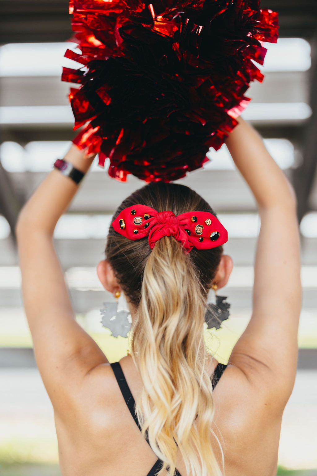 University of South Carolina Garnet Logo Bow Scrunchie