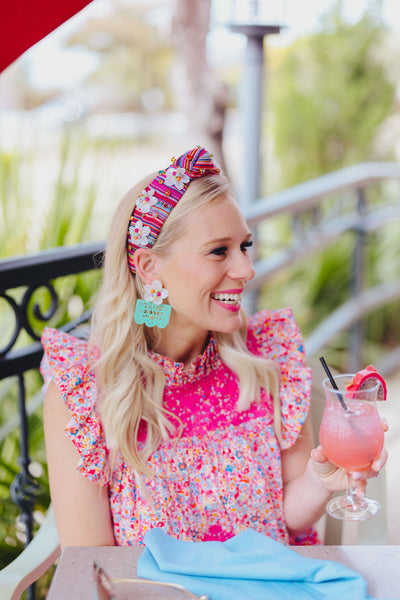 Turquoise Fiesta Papel Picado Earrings