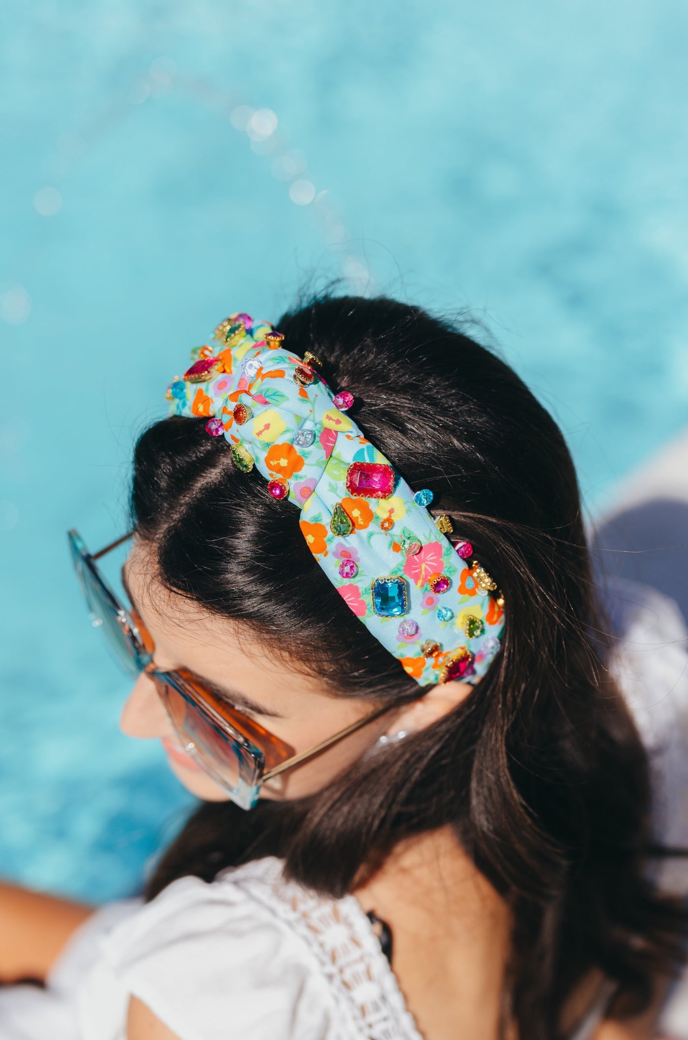 Adult Size Tropics Floral Headband With Crystals