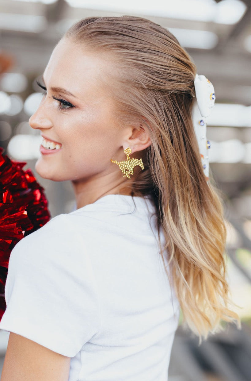 SMU Gold Logo Earring with BC Logo