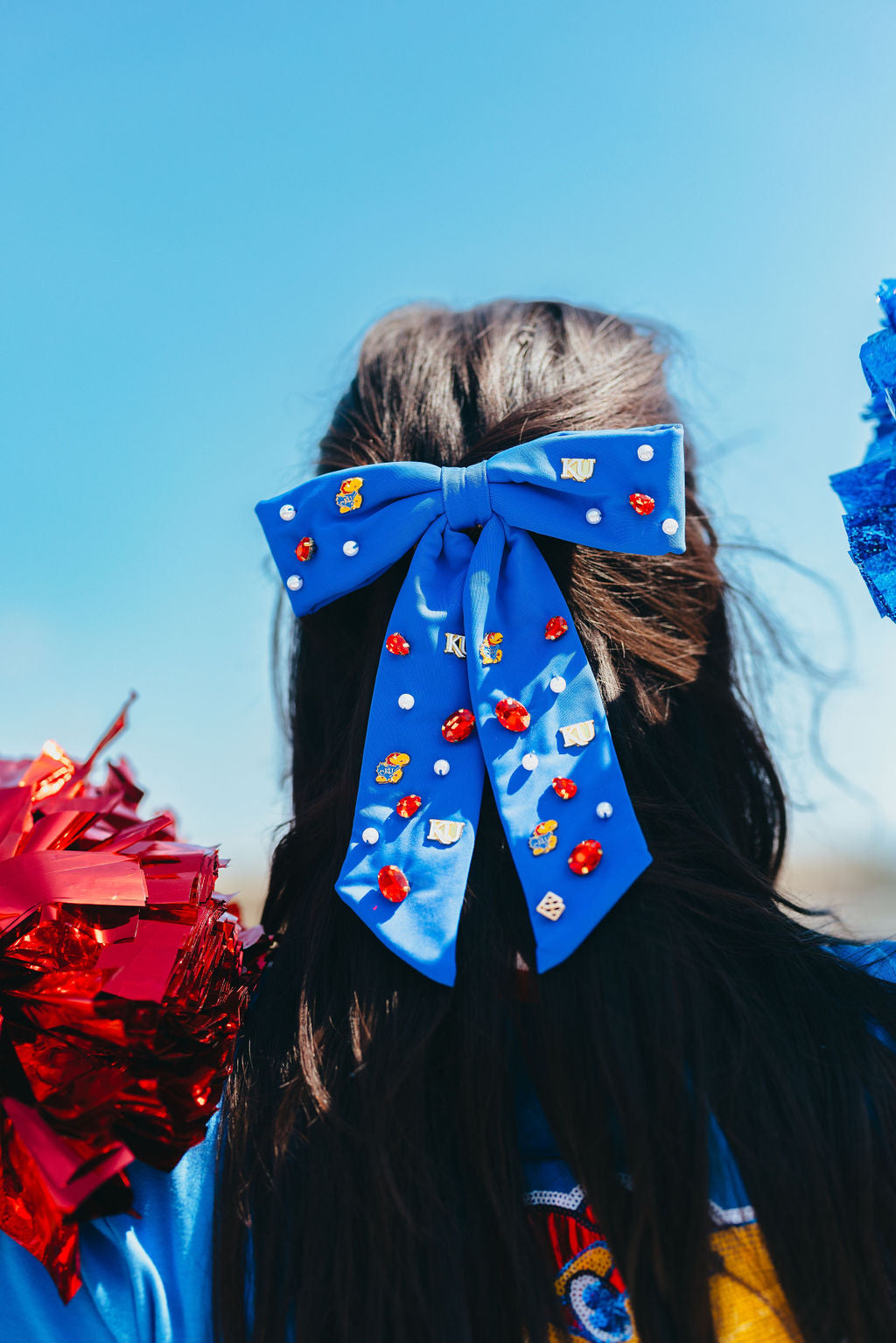 Kansas Blue Bow Barrette