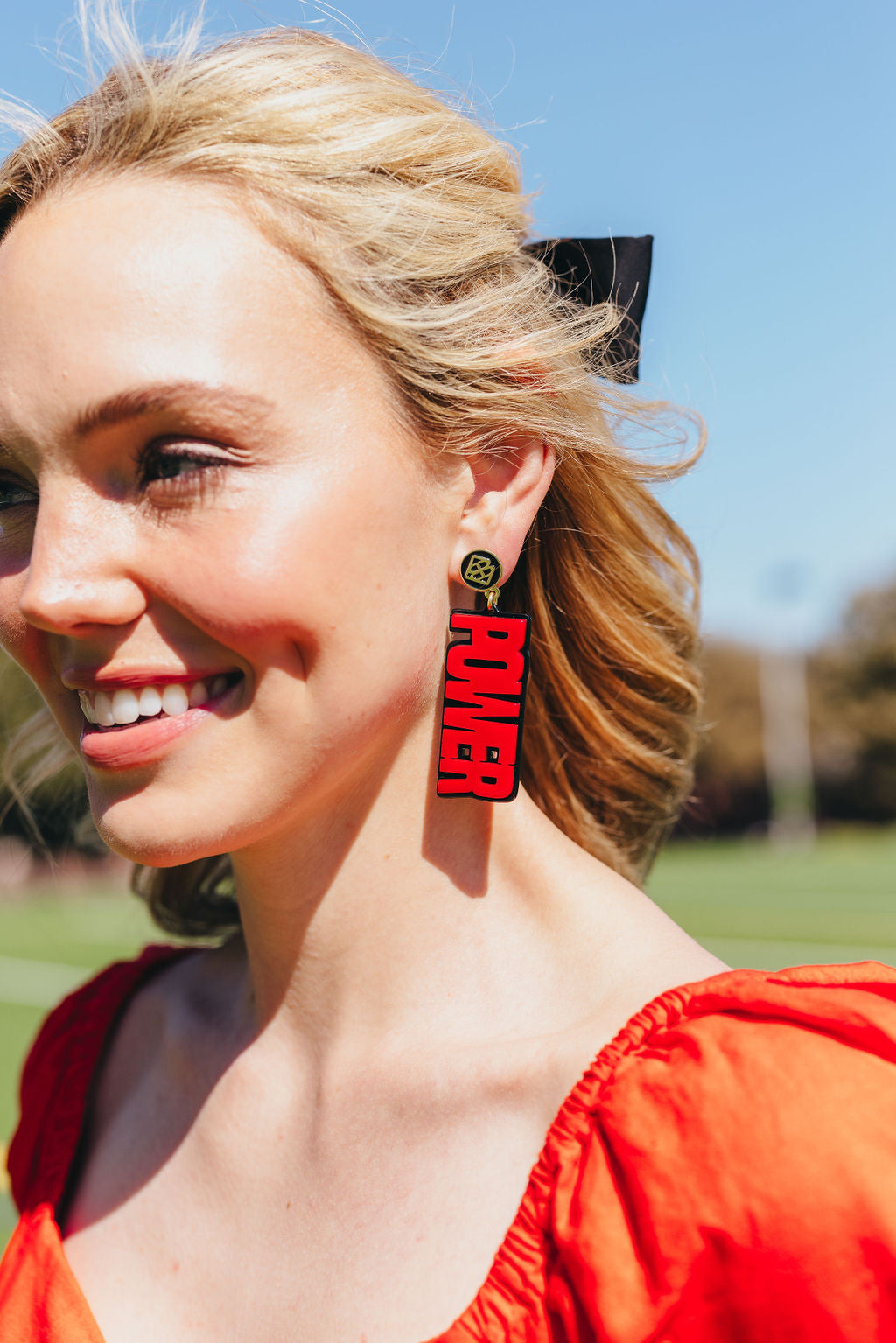 Texas Tech Red and Black RAIDER POWER Earrings