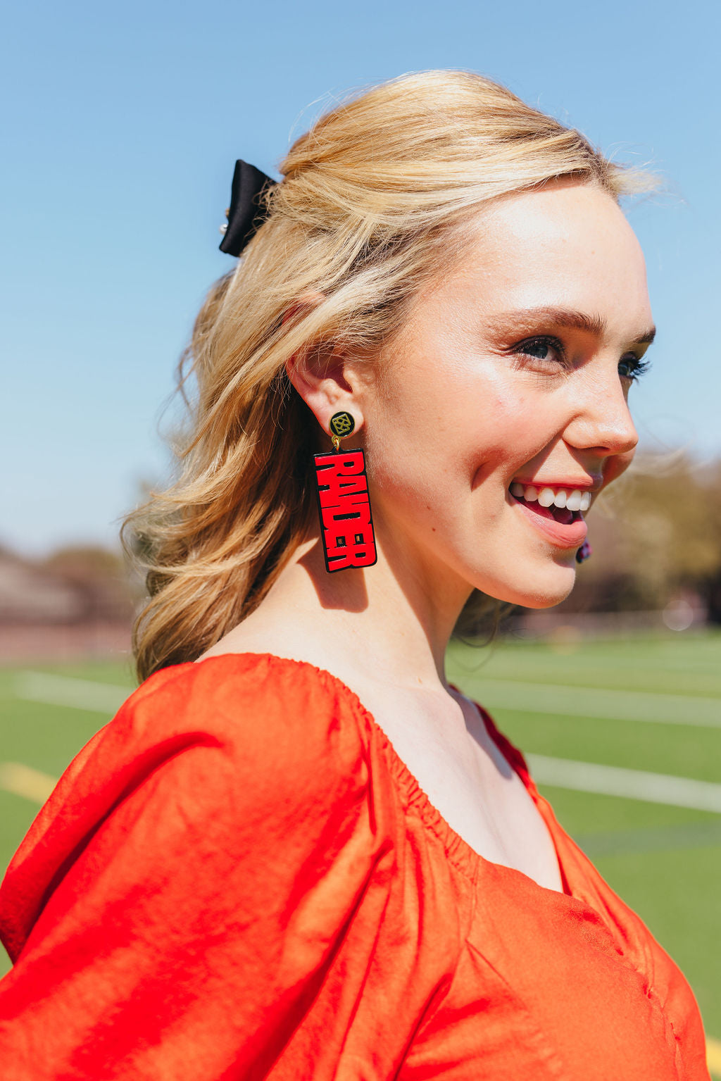 Texas Tech Red and Black RAIDER POWER Earrings