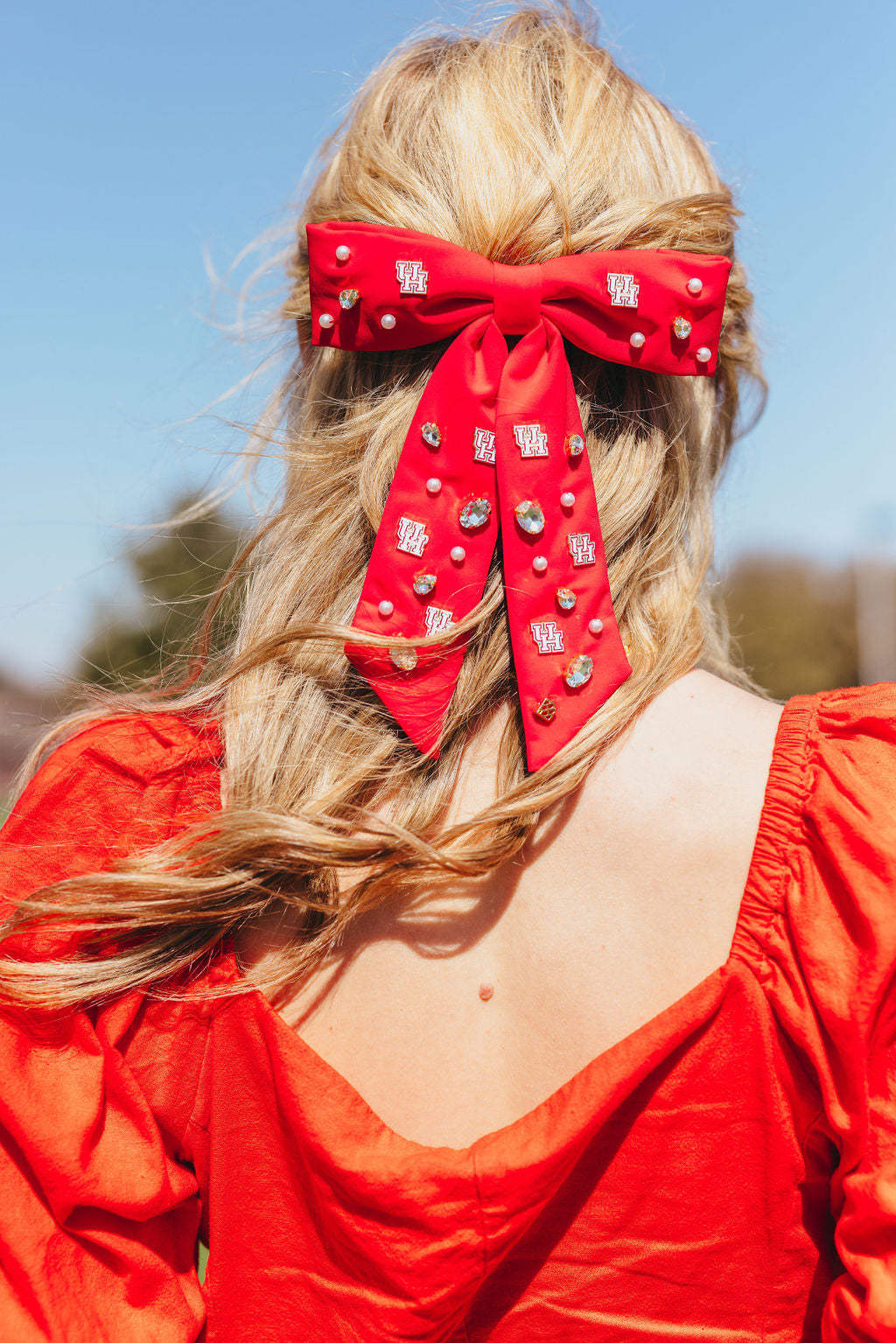 Houston Red Bow Barrette