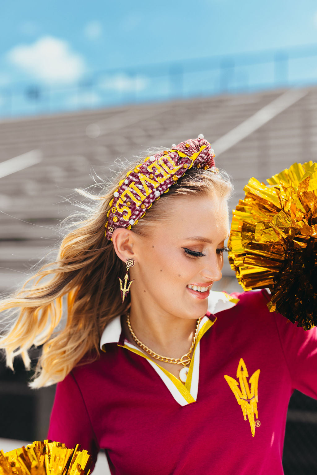 Arizona State Adult SUN DEVILS Cross Stitch Headband