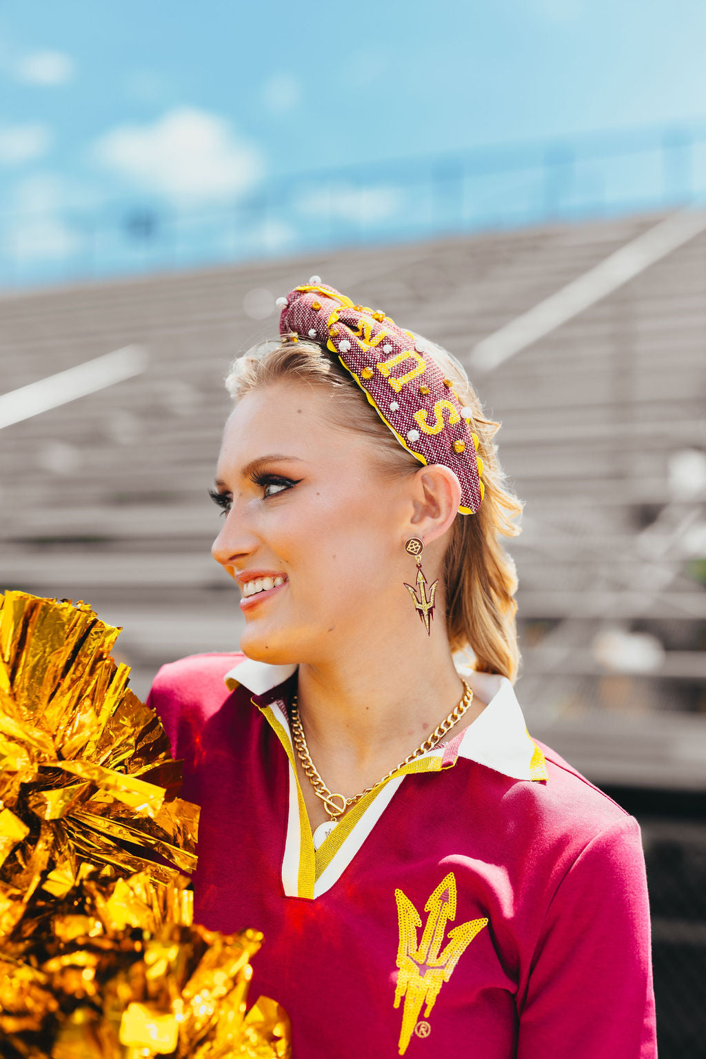 Arizona State Adult SUN DEVILS Cross Stitch Headband