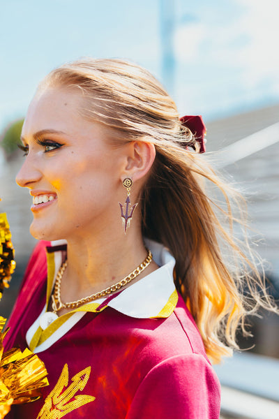 Arizona State Maroon Logo Earrings