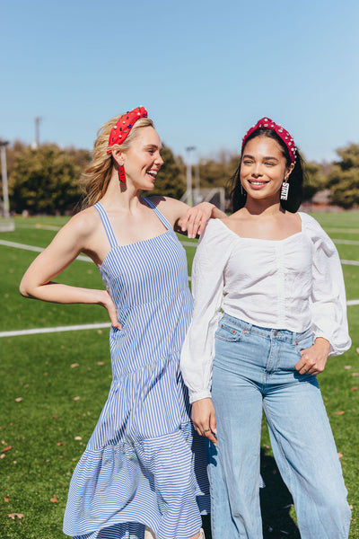 Red and Navy Glitter THE SIP Earrings