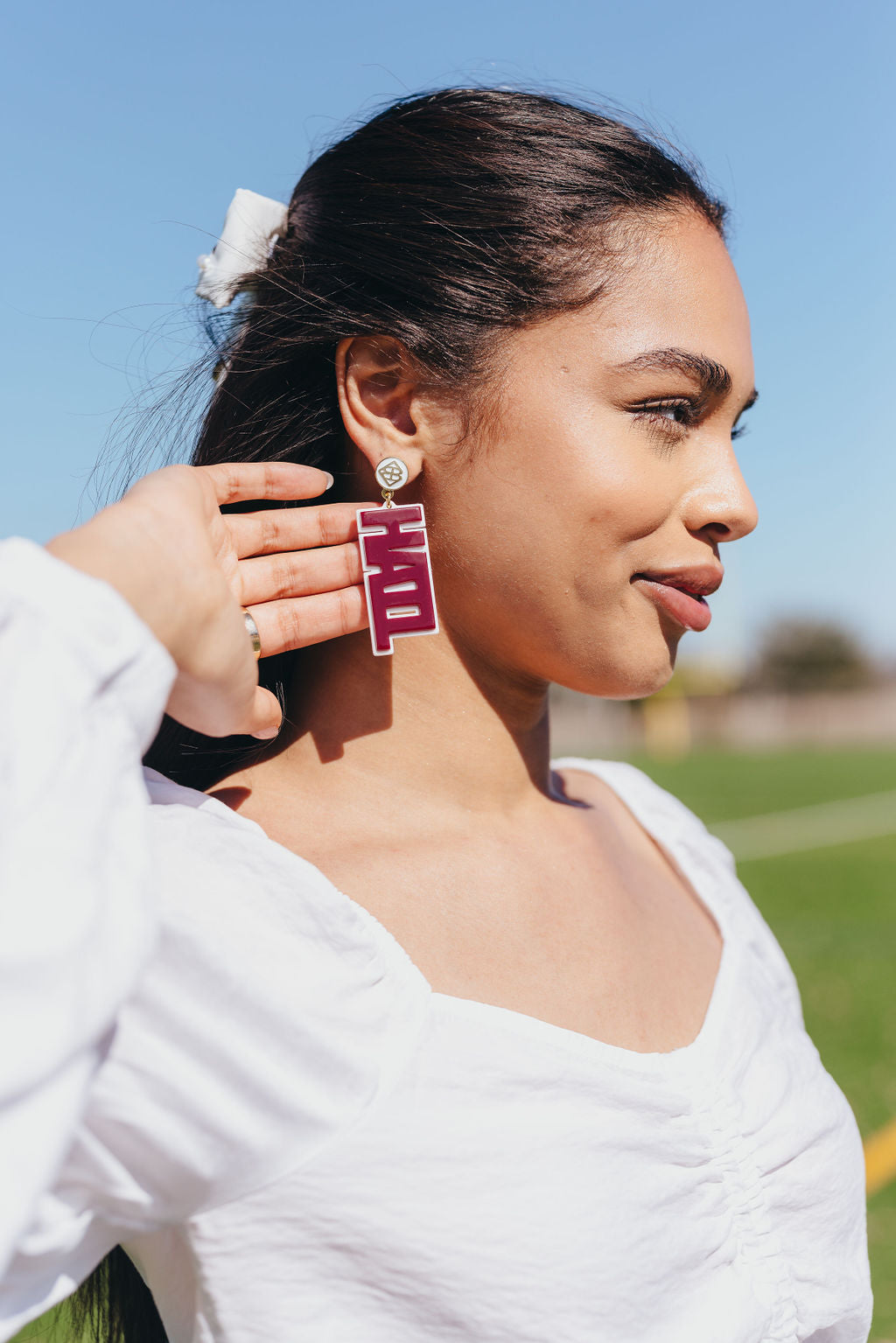 Mississippi State Maroon HAIL STATE Earrings