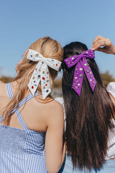 Kansas White Bow Barrette